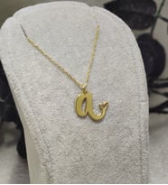 Baş Harfli Kalpli 925 Ayar Gümüş Kolye (Gold)