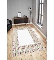 Dijital Baskılı Yıkanabilir Kaymaz Modern Renkli Salon Halısı Mutfak Halısı Yolluk ND-HY-1053 (Beyaz)