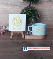Gold Baş Harf Dekoratif Taş, Kupa Bardak Kırmızı Hediye (Model 7)