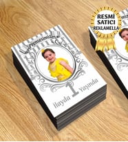 4 Temalı Kişiye Özel Resimli Doğum Günü Magneti  8x6 Cm 10 Adet (Gümüş-Beyaz)