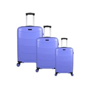Bagacar Ultra Hafif Silikon 3lü Set Valiz Fıstık Yeşili+ETİKET HEDİYELİ! (Lila)