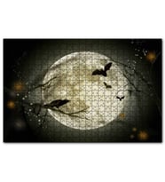 Cakapuzzle Dolunayda Karga ve Yarasalar  Puzzle Yapboz MDF (Ahşap) (1000 Parça)