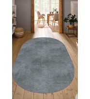 Dijital Baskılı Kaymaz Taban Yıkanabilir Oval Salon Halısı Mutfak Halısı Yolluk NDO-HT-21 (Antrasit)