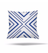 Kilim Kelebek Geometrik Gizli Fermuarlı Yastık Kılıfı Kırlent Kılıfı Koltuk Yastık Kılıfı  (MAVI-BEYAZ)