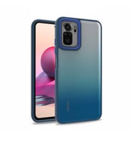 Xiaomi Poco M5S Kılıf Case, Kamera Lens Korumalı Elektroplatin Kaplama Sert PC Koruyucu Colourful Platinum Serisi (Mavi)