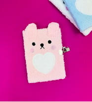 Kilit Kapaklı Ayı Peluş Defter (Pembe)