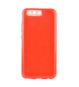 Huawei P10 Plus Kılıf Zore Shining Simli Silikon Kılıf (Kırmızı)