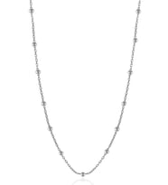 Kadın Gümüş Top Top Zincir Beyaz Altın Kaplama Toplu Kolye Özel 1.2mm Mücevher (Gümüş)