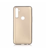Realme C3 Kılıf Kamera Çıkıntılı Mat Soft Esnek Silikon (Gold)