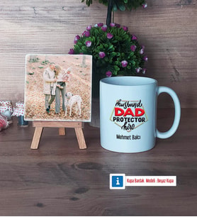 Babaya Hediye Fotoğraflı Dekoratif Taş, Kupa Bardak Beyaz Hediye Babaya Doğum Günü Hediyesi (Model 1)