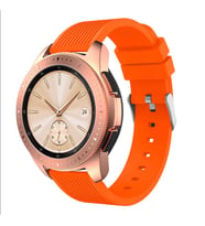 Huawei Watch 3 / 3 Pro Kordon Çizgili Silikon Kordon (Turuncu)