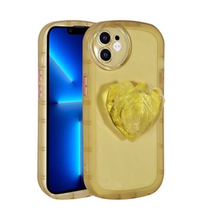 iPhone 12 Kılıf Kamera Korumalı Pop Soketli Renkli Ofro Kılıf (Sarı)