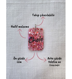 Dikdörtgen Şeklinde Kedi/ Köpek- İsimliği/ Künyesi (Rose)