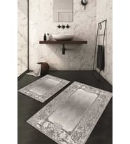 Dijital Baskılı Kaymaz Taban Yıkanabilir 2'li Klozet Takımı Banyo Paspası NDKZ-HT-1333 (Gri)
