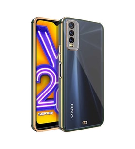 Xiaomi Redmi 10 Kılıf Köşeli Gold Şeffaf Kapak (Yeşil)