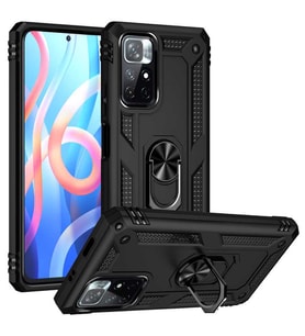 Xiaomi Redmi Note 11 5G Kılıf Yüzüklü Zırh Tank Vega (Siyah)