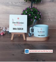Fen Bilimleri Öğretmeni Dekoratif Taş, Kupa Bardak Kırmızı Hediye (Model 7)