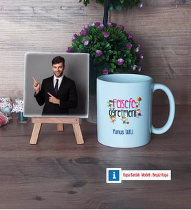 Felsefe Öğretmeni Fotoğraflı Dekoratif Taş, Kupa Bardak Beyaz Hediye (Model 1)