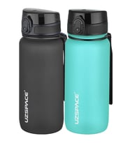 Uzspace 2'li Tritan Matara Seti 650 ml 14 Farklı Renk Seçeneği FiftyFifty (Mavi - Siyah - Beyaz)