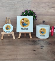 Kadın Öğretmene Hediye Hediye Seti Kupa Bardak T Kulplu, Dekoratif Taş, Anahtarlık Öğretmenler Günü Hediyesi (Model 1)