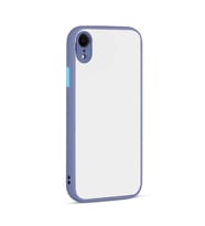 Apple iPhone XR 6.1 Kılıf Zore Hux Düğme ve Kapak Zıt Renk Kılıf (Mor)
