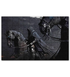 Cakapuzzle Koşan Siyah Atlar Kara Pelerinli Süvari Puzzle Yapboz MDF (Ahşap) (255 Parça)