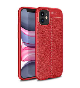 Uyumlu Model Apple iPhone 12 Mini Kılıf Deri Tarzı Niss Silikon Case (Kırmızı)