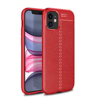 Uyumlu Model Apple iPhone 12 Mini Kılıf Deri Tarzı Niss Silikon Case (Kırmızı)