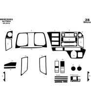 Meriç® Mercedes Actros MP4 Ön Torpido Kaplama Maun 28 Parça 2016-2020 (Piano Black)