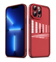 Apple iPhone 12 Pro Kılıf Kamera Korumalı Transparan Zore Post Kılıf (Kırmızı)