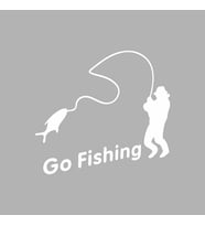Go Fishing Araba Sticker siyah 19x18 CM (Beyaz)