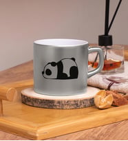 Seraclass Panda Tasarım Renkli Nescafe Fincanları 220 ML (Gümüş)