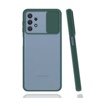 Galaxy A32 4G Kılıf Sürgülü Kamera Koruma Silikon (Yeşil)