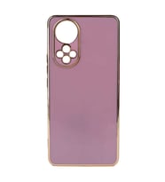 Huawei Nova 9 Kılıf Kenarları Gold Kamera Korumalı Renkli Pastel Silikon Açık Yeşil BARK (Mor)