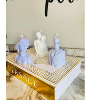 Dekoratif Kokulu Üçlü Mum Seti/ Decorative Scented Handmade Candle Sets (Lila)
