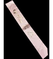Saten Üzerine Mom To Be Yazılı Kuşak (Pembe-Altın)