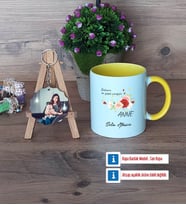 Anneye Hediye Kupa Bardak Beyaz ve Fotoğraflı Ahşap Anahtarlık Hediye (Model 7)