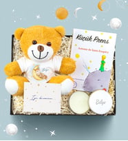 Kişiye Özel Peluş Ayıcık & En Çok Okunan Kitap & Beyaz Metal Kutulu Mum (Model 12)