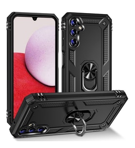 Samsung Galaxy A15 Kılıf Yüzüklü Standli Tank Kapak (Siyah)