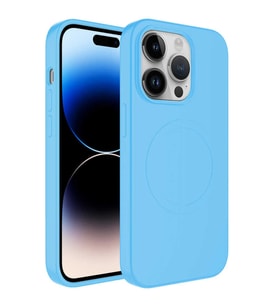 Uyumlu Model Apple iPhone 12 Pro Kılıf Magsafe Lansman Silikon Kapak Plas (Açık Mavi)