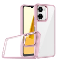Vivo Y16 Kılıf Case, Kamera Lens Korumalı Elektroplatin Kaplama Sert PC Koruyucu Colourful Platinum Serisi (Rose)