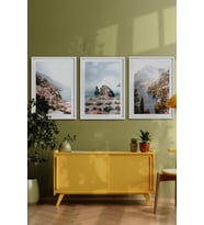 Çerçeveli Tablo  Dekorasyon  Ev Dekoru Modern Sanat Sahil Baskısı İtalya Duvar Sanatı  Plaj Tatil ÖZC-454 (Beyaz)