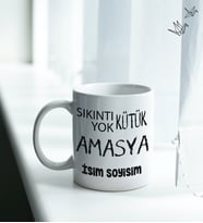 Amasya Temalı Kişiye Özel İsim ve/veya Fotoğraflı Kupa Bardak No:X025-05 (Beyaz)