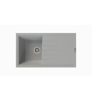 POLEX Cristalüx Granit Eviye P03 Tezgah Altı Ve Tezgah Üstü Mutfak Evyesi 85x49,5cm (Gri)