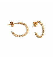 Altın Halka Küpe Dorikalı 14K Gold Üç Renk (Çok Renkli)