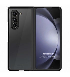 Microsonic Samsung Galaxy Z Fold 5 Kılıf Shell Platinum Şeffaf (Siyah)