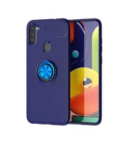 Samsung Galaxy M11 Kılıf Yüzüklü Magnetli Ravel Case (Mavi)