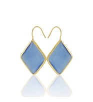 Kadir Jewellery 22 Ayar Altın Kaplama Vintage Küpe -El İşçiliği Ve Hipoalerjenik Küpe (Gece Mavisi)