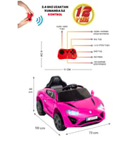 Uj Toys Jagor Akülü Araba 12V (Pembe)