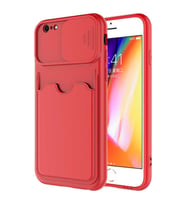 Apple iPhone 6 Kılıf Zore Kartix Kartlık Bölmeli Kılıf (Kırmızı)